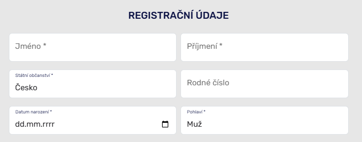 druhá fáze registračního procesu