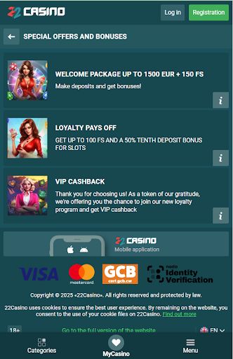 Bonusy a propagační akce v 22Casino