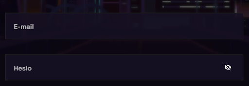 E-mail and password form