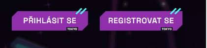 Purple “Login” button at Tokyo.cz