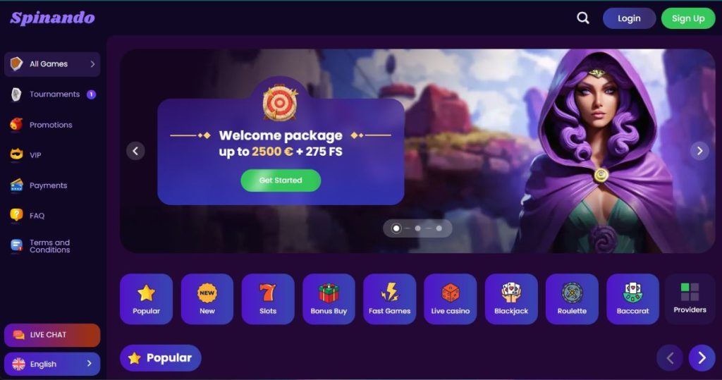 Spinando Casino Review