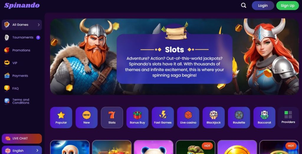 Spinando Online Slots